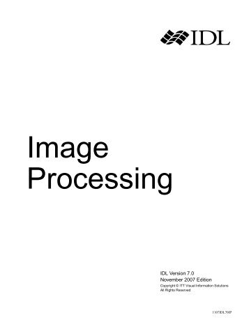 Image Processing in IDL - University of Washington Astronomy ...