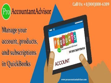 Handle your account, Products & Subscriptions in QuickBooks