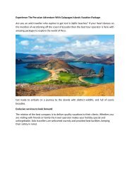 Experience The Peruvian Adventure With Galapagos Islands Vacation Package
