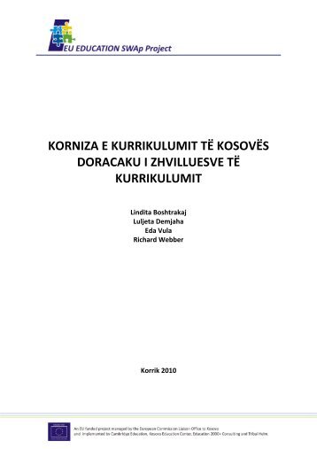 korniza e kurrikulumit të kosovës doracaku i zhvilluesve të kurrikulumit