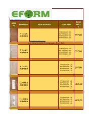 EFORM DOOR PRICE LIST