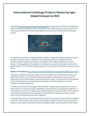 Interventional Cardiology Products Market by type - Global Forecast to 2022