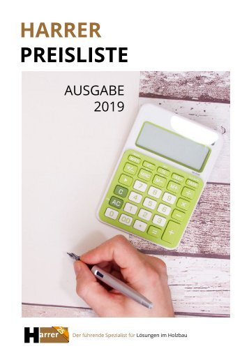 Harrer Preisliste - Ausgabe 2019