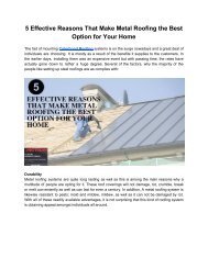 5 Effective Reasons That Make Metal Roofing the Best Option for Your Home