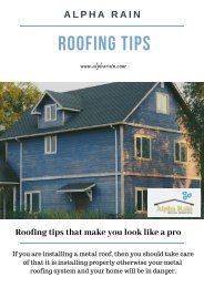 Metal Roofing Tips That You Should Know - Alpharain.com