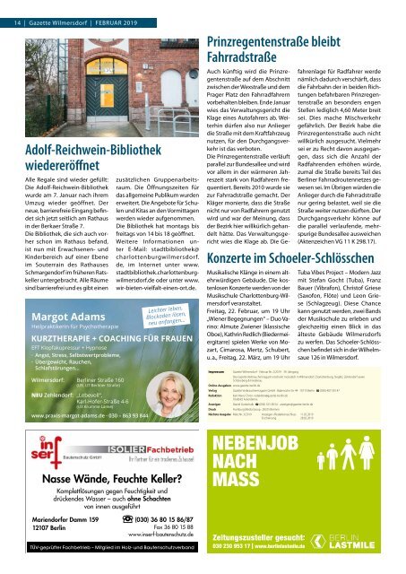 Gazette Wilmersdorf Februar 2019