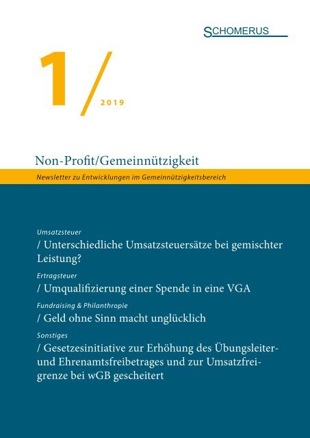 Non-Profit/Gemeinnützigkeit 1/19