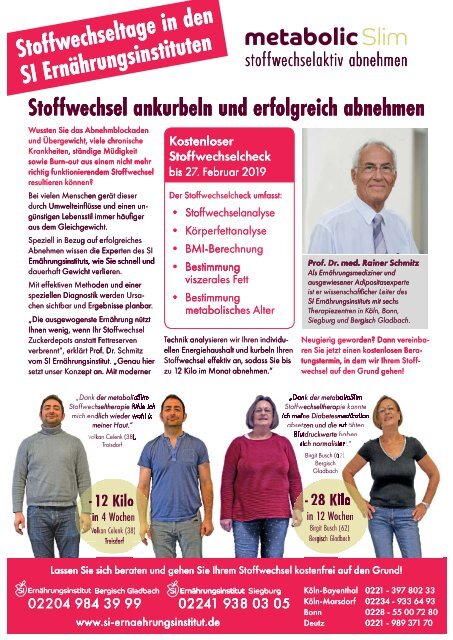 Stadt-Magazin Siegburg, Lohmar, Neunkirchen-Seelscheid - Januar 2019