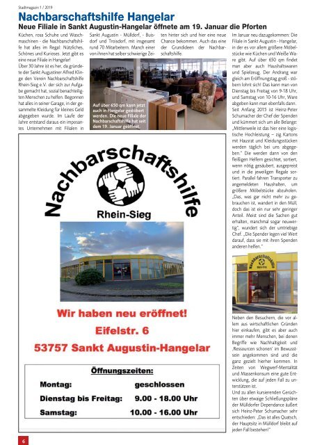 Stadt-Magazin Siegburg, Lohmar, Neunkirchen-Seelscheid - Januar 2019