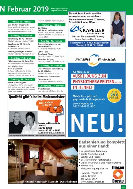 Stadt-Magazin Eitorf, Windeck, Ruppichteroth - Januar 2019