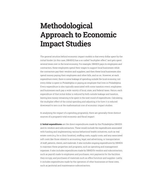 The Economic Impact of Behavioral Health and Intellectual disAbility Spending on the City of Philadelphia