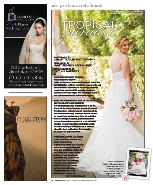 Real Weddings Magazine's “Tropical Paradise“ Styled Shoot - Winter/Spring 2019 - Featuring some of the Best Wedding Vendors in Sacramento, Tahoe and throughout Northern California!