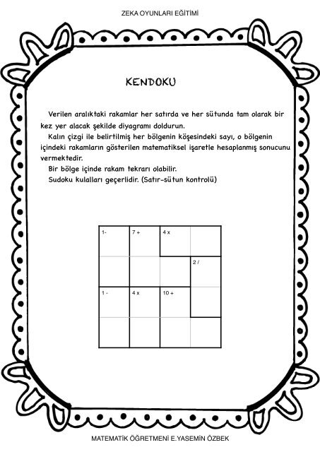 ZEKA OYUNLARI KENDOKU PDF