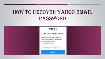 Recover Yahoo Email Password