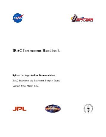 IRAC Instrument Handbook - IRSA - California Institute of Technology