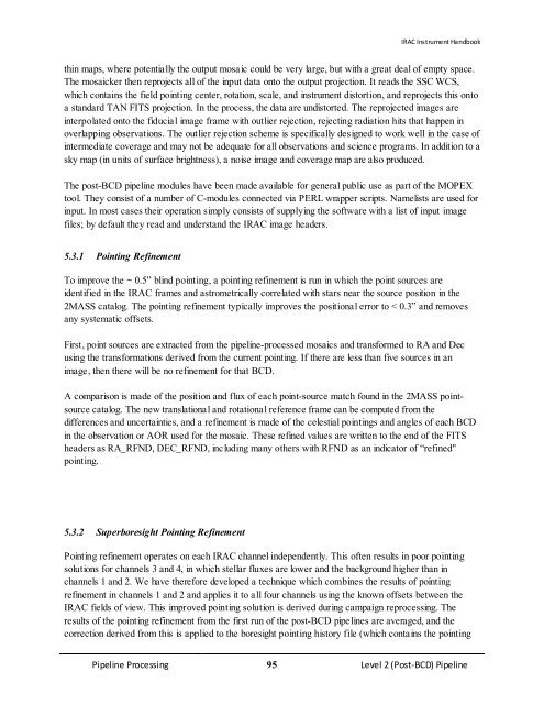 IRAC Instrument Handbook - IRSA - California Institute of Technology