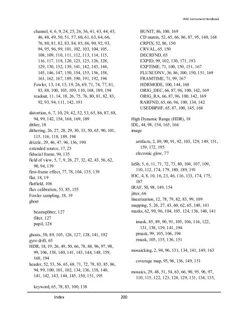 IRAC Instrument Handbook - IRSA - California Institute of Technology