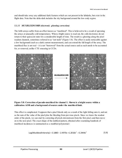 IRAC Instrument Handbook - IRSA - California Institute of Technology