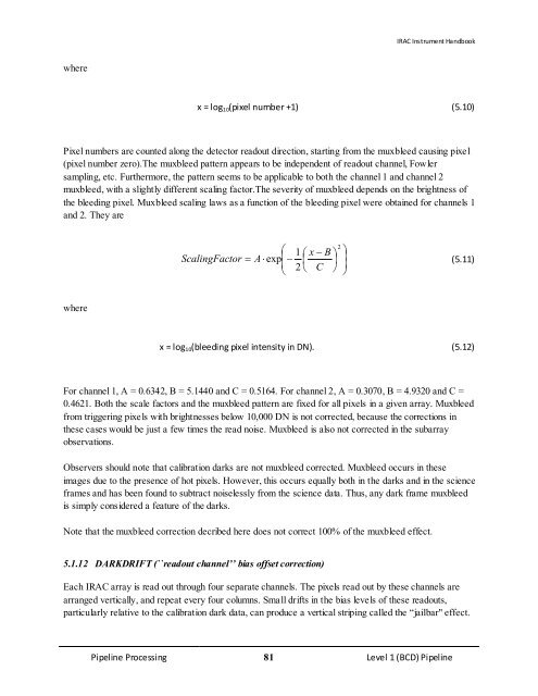 IRAC Instrument Handbook - IRSA - California Institute of Technology