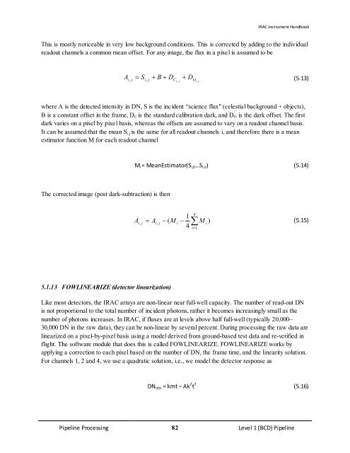 IRAC Instrument Handbook - IRSA - California Institute of Technology