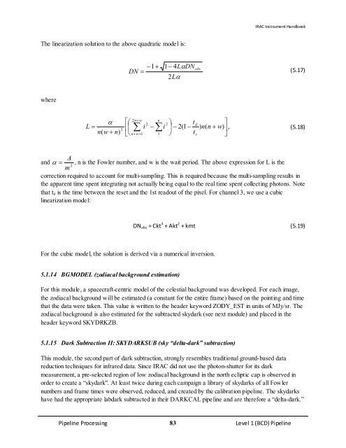 IRAC Instrument Handbook - IRSA - California Institute of Technology