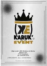 DOSSIER DE PRÉSENTATION KARUK'EVENT