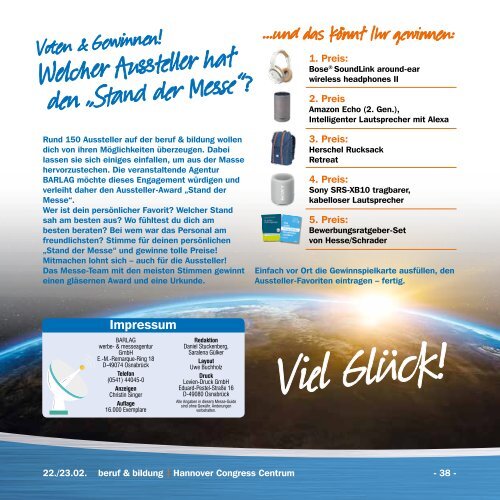 Der Messe-Guide zur beruf & bildung 2019 am 22./23. Februar im HCC Hannover