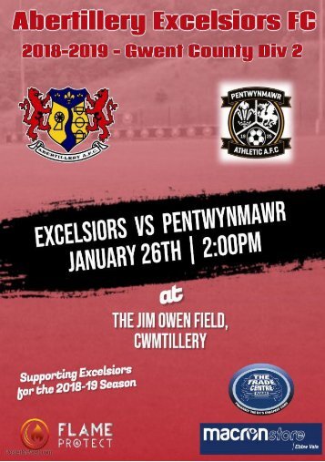 Abertillery Excelsiors v Pentwynmawr