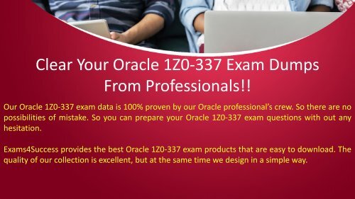 Oracle 1Z0-337 Exam Questions - Pass 1Z0-337 Exam in First Attempt