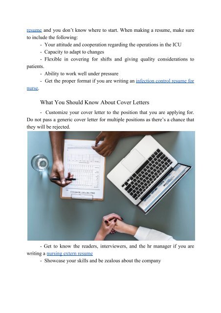 Nursing School Cover Letter and Resume: Things to Know to Get Perfect Docs