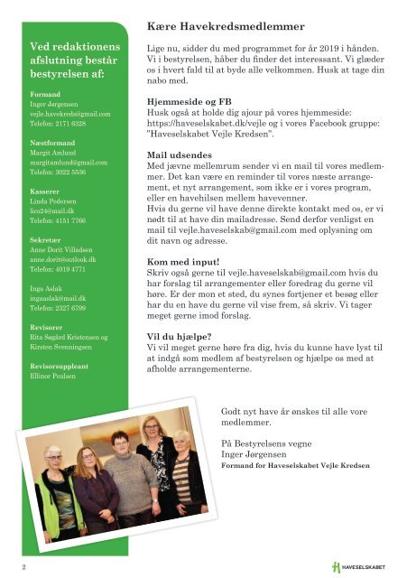 Haveselskabet Vejle Kredsen Program 2019