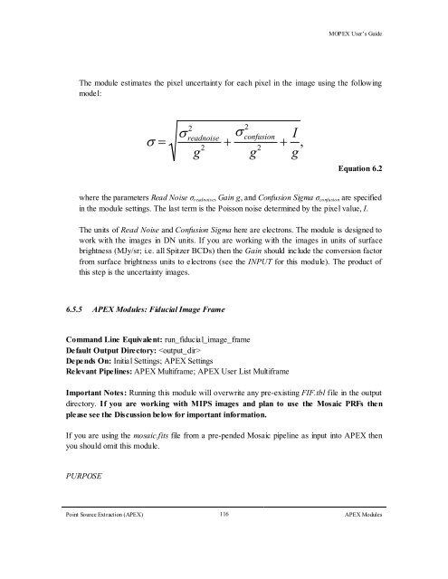 MOPEX User's Guide - IRSA