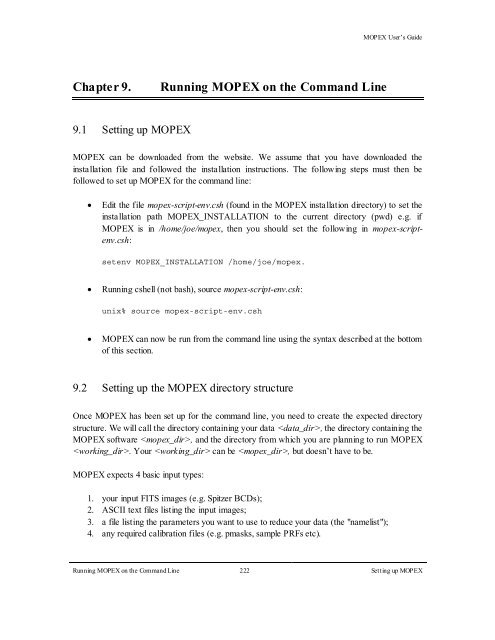 MOPEX User's Guide - IRSA