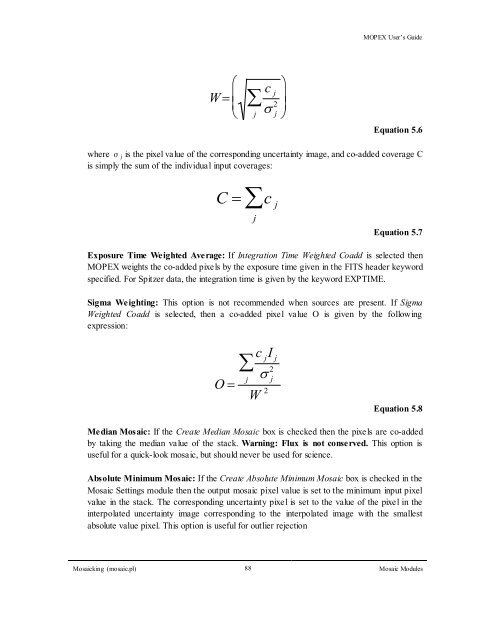 MOPEX User's Guide - IRSA