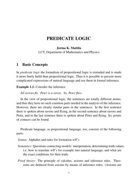 Predicate Logic