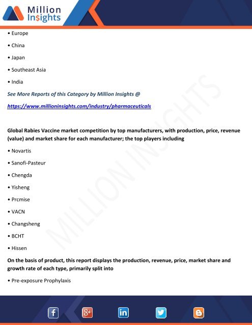 Rabies Vaccine Market Production, Revenue, Price and Gross Margin 2018-2025