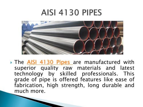 Exporters of Stainless Steel, Carbon Steel and High Nickel Alloys Pipes 