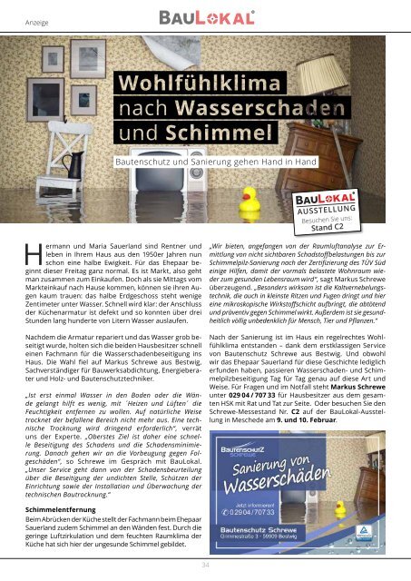 BAULOKAL MAGAZIN SAUERLAND AUSGABE 2019.1 WINTER