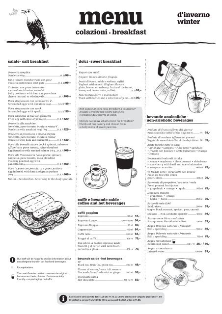 menu snídaně, zima 2019