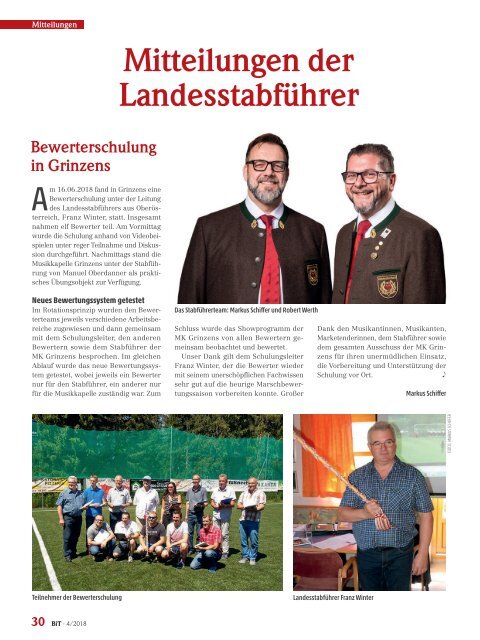 Blasmusik in Tirol, Ausgabe 4 / 2018