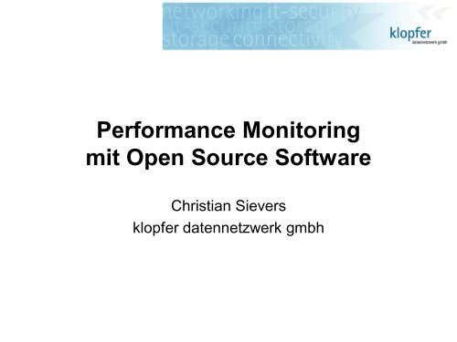 Performance Monitoring - klopfer datennetzwerk gmbh