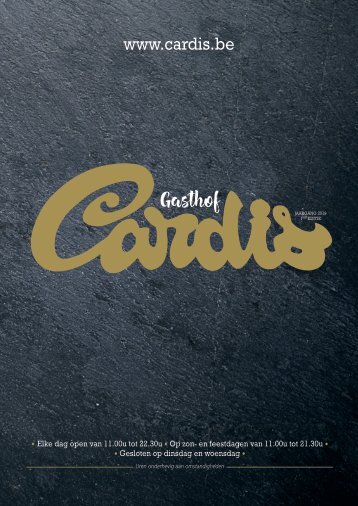 Menukaart magazine Gasthof Cardis