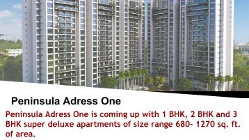 Peninsula Address One _ New Launch In Pune