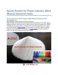 Quartz Powder for Plastic Industry Allied Mineral Industries India