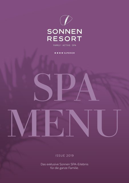 Sonnen Resort SPA MENÜ