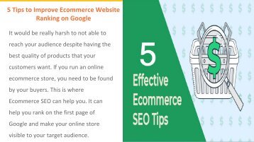 5 Tips to Improve Ecommerce Website Ranking on Google