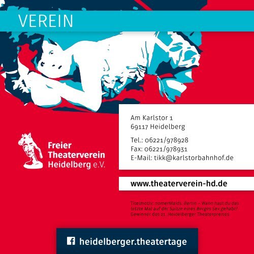 HEIDELBERGER THEATERTAGE 2019 - AUSSCHREIBUNG