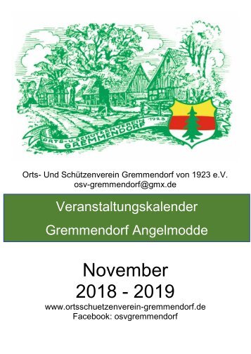 Veranstaltungskalender Orts- und Schützenverein Gremmendorf von 1923 e,V,