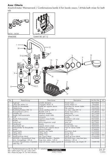 25.27 Axor Citterio 4-Loch-Armatur Wannenrand ... - Hansgrohe