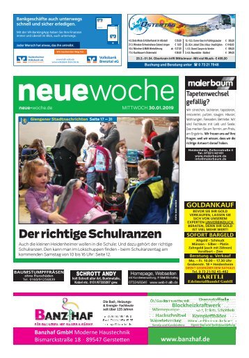 30.01.2019 NEUE WOCHE